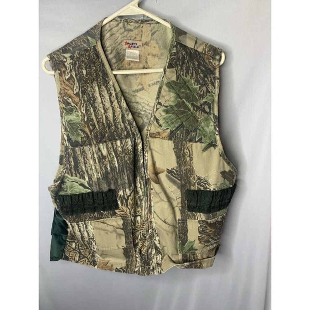 Sports Afield Realtree Camo Shell Holder Full Zip Vest‎ Size Mens Large Vintage